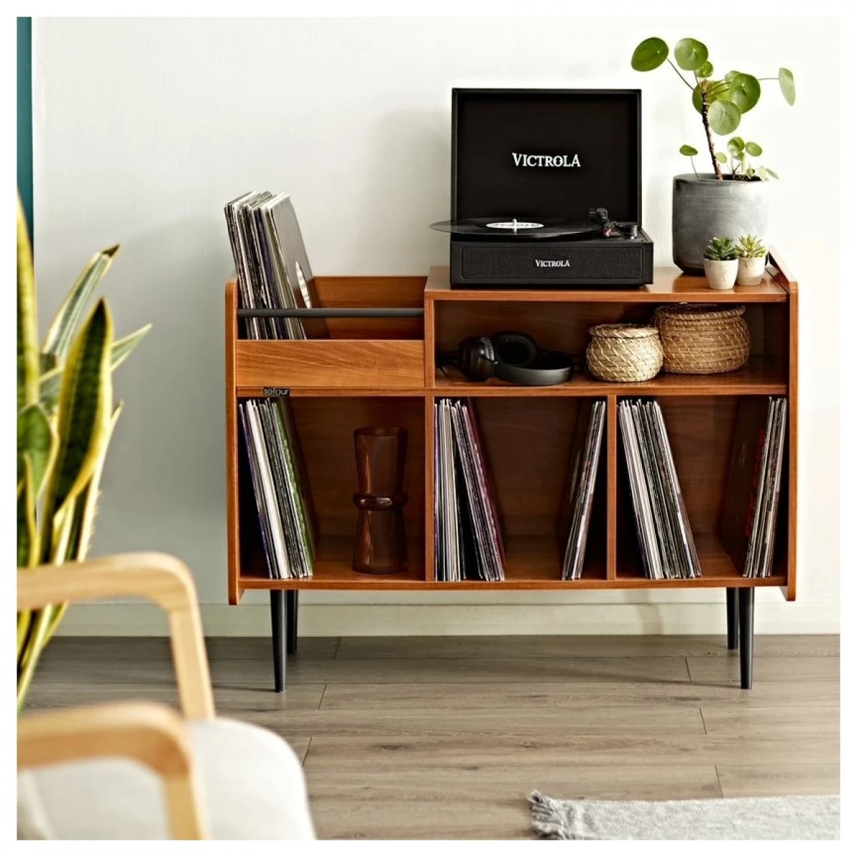 Victrola Parker Bluetooth Suitcase Record Player With 3-Speed, Black - Image 2