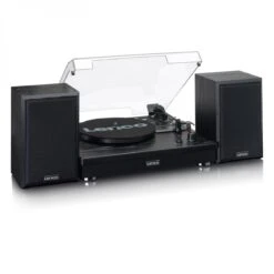 Lenco LS-101BK Turntable With Separate Speakers, Black