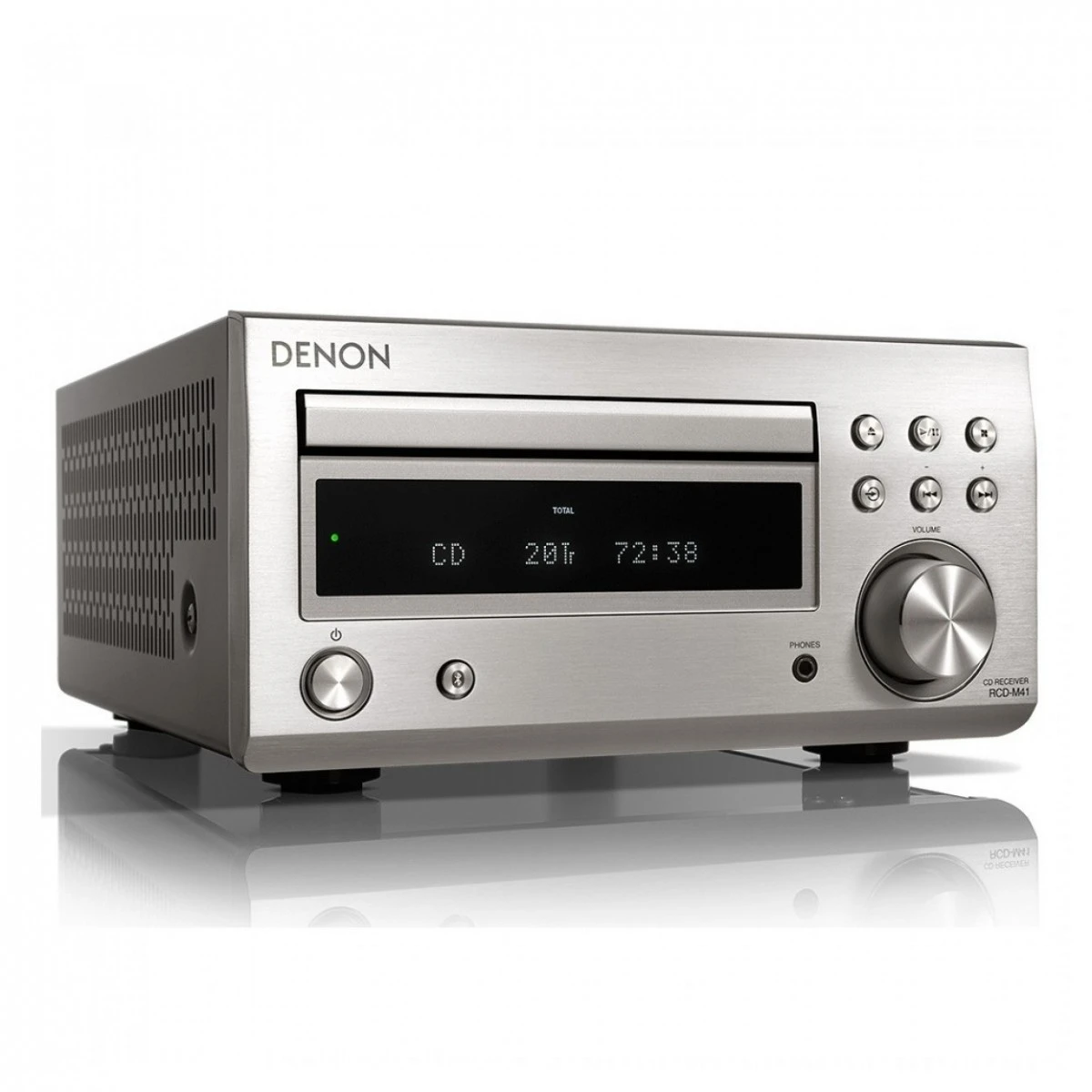 Denon RCD-M41 DAB Amp Silver With Denon SCN10 Speakers, Black