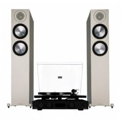 Pro-Ject E1 Turntable, Audiolab 6000A Amp & Bronze 200 Speakers, Grey