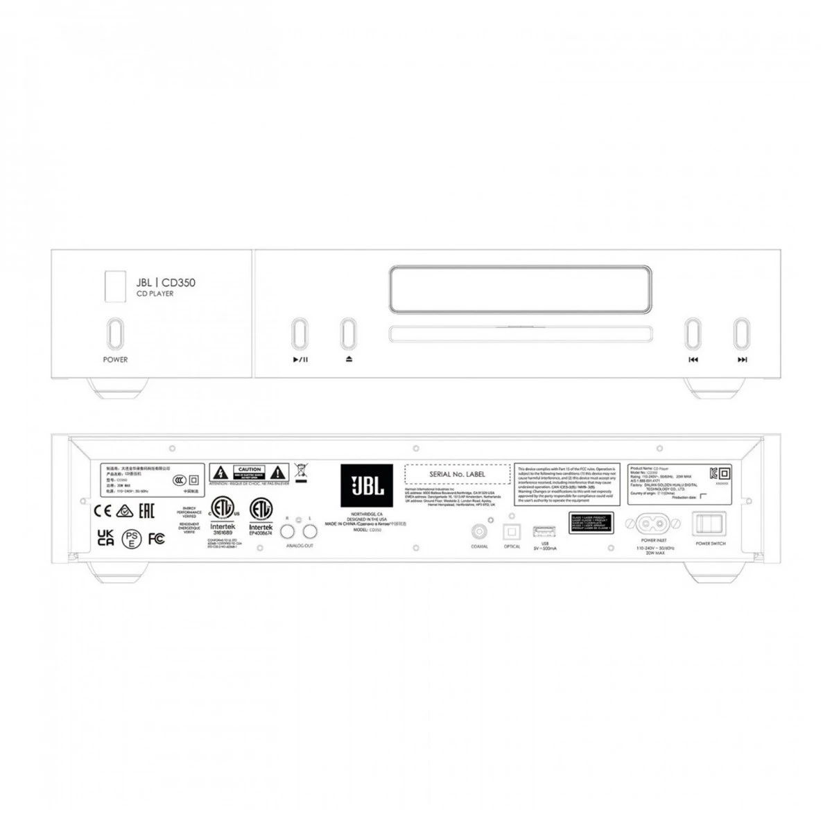 JBL Classic SA550 Integrated Amplifier And CD350 CD Player - Image 8