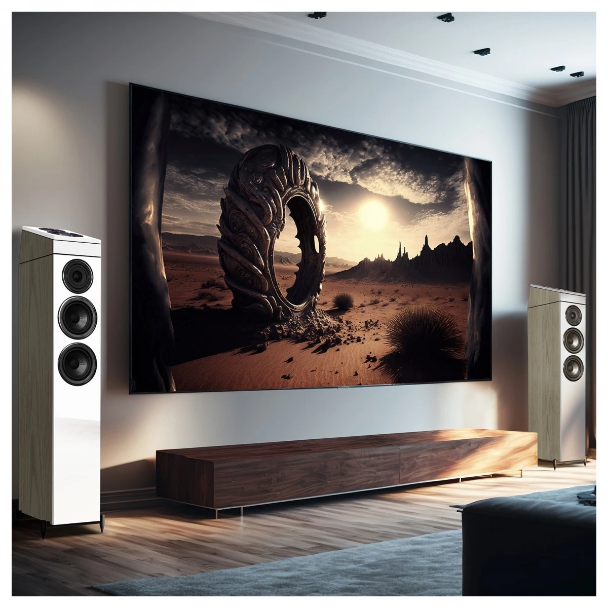 Wharfedale Diamond 12 3D Surround Sound Speakers (Pair), Light Oak - Image 8