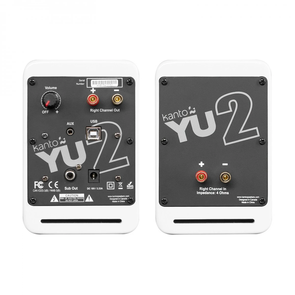 Kanto YU2 Powered Desktop Speakers, Matte White - Image 2