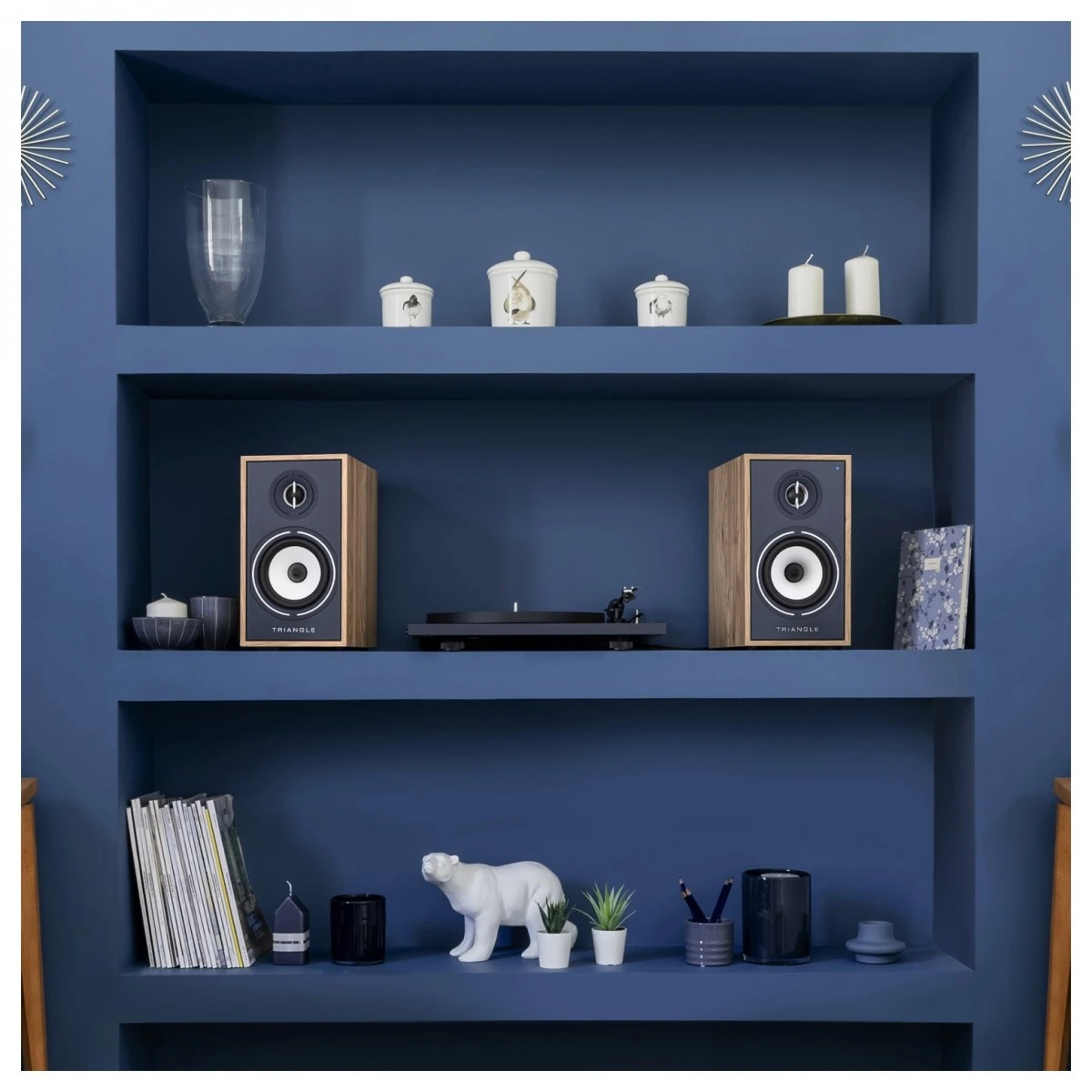Triangle Borea BR03 BT Active Bookshelf Speakers (Pair), Oak Blue - Image 6