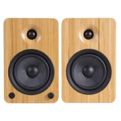 Kanto YU4 Powered Bookshelf Speakers, Bamboo