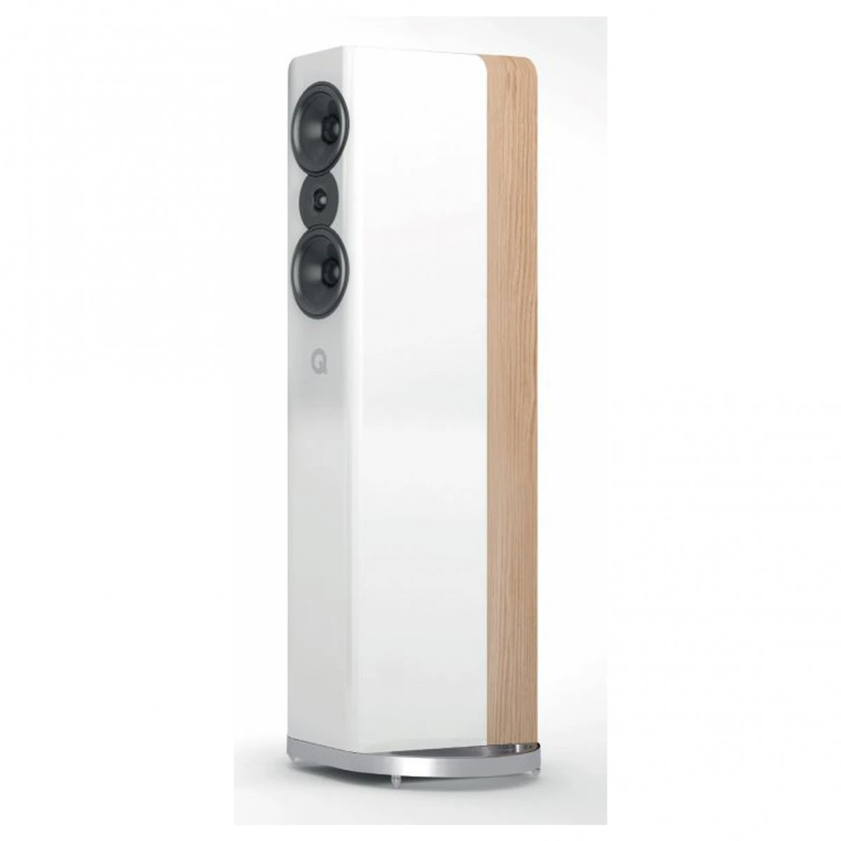 Q Acoustics Concept 500 Gloss White / Light Oak Floorstanding Speakers (Pair)