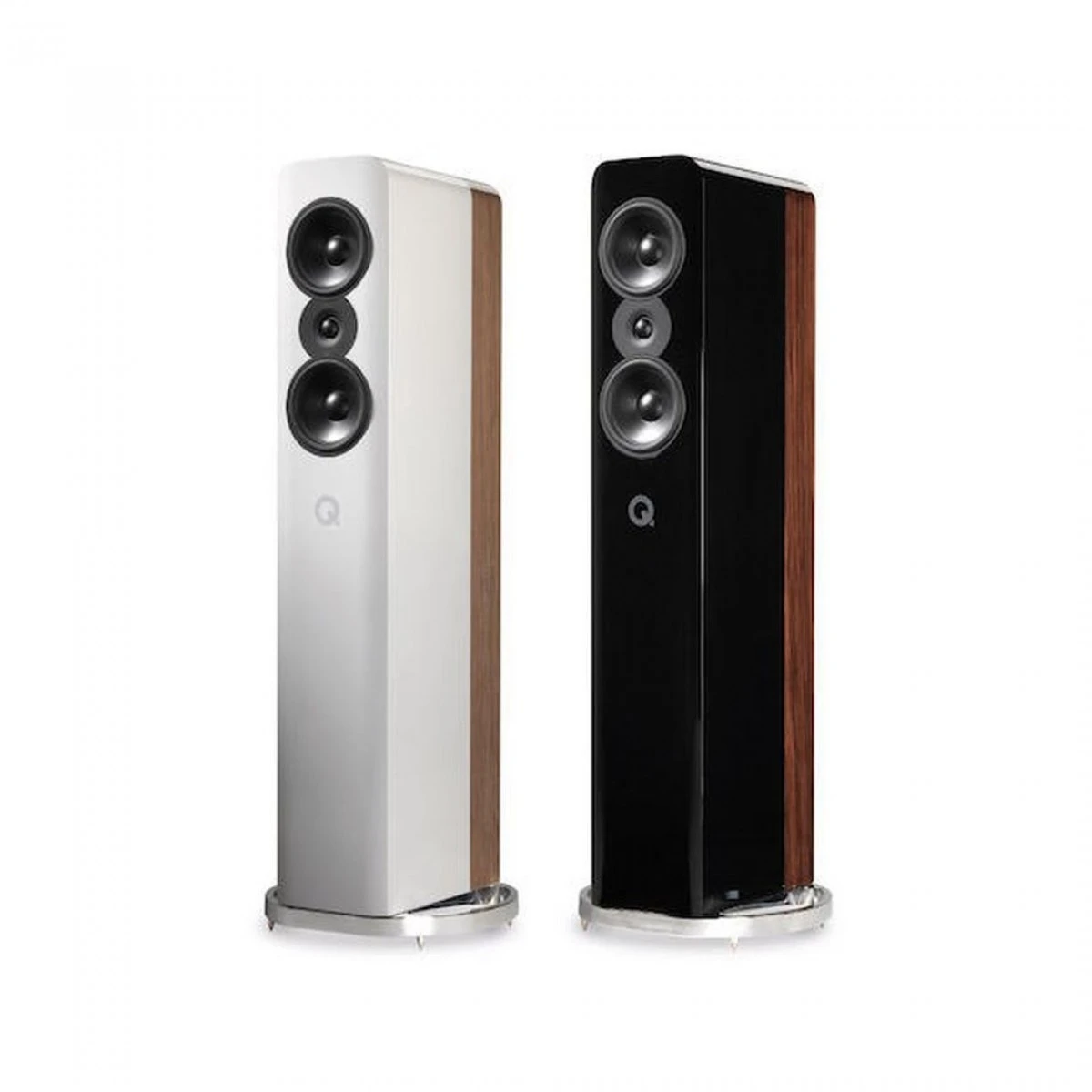 Q Acoustics Concept 500 Gloss White / Light Oak Floorstanding Speakers (Pair) - Image 3