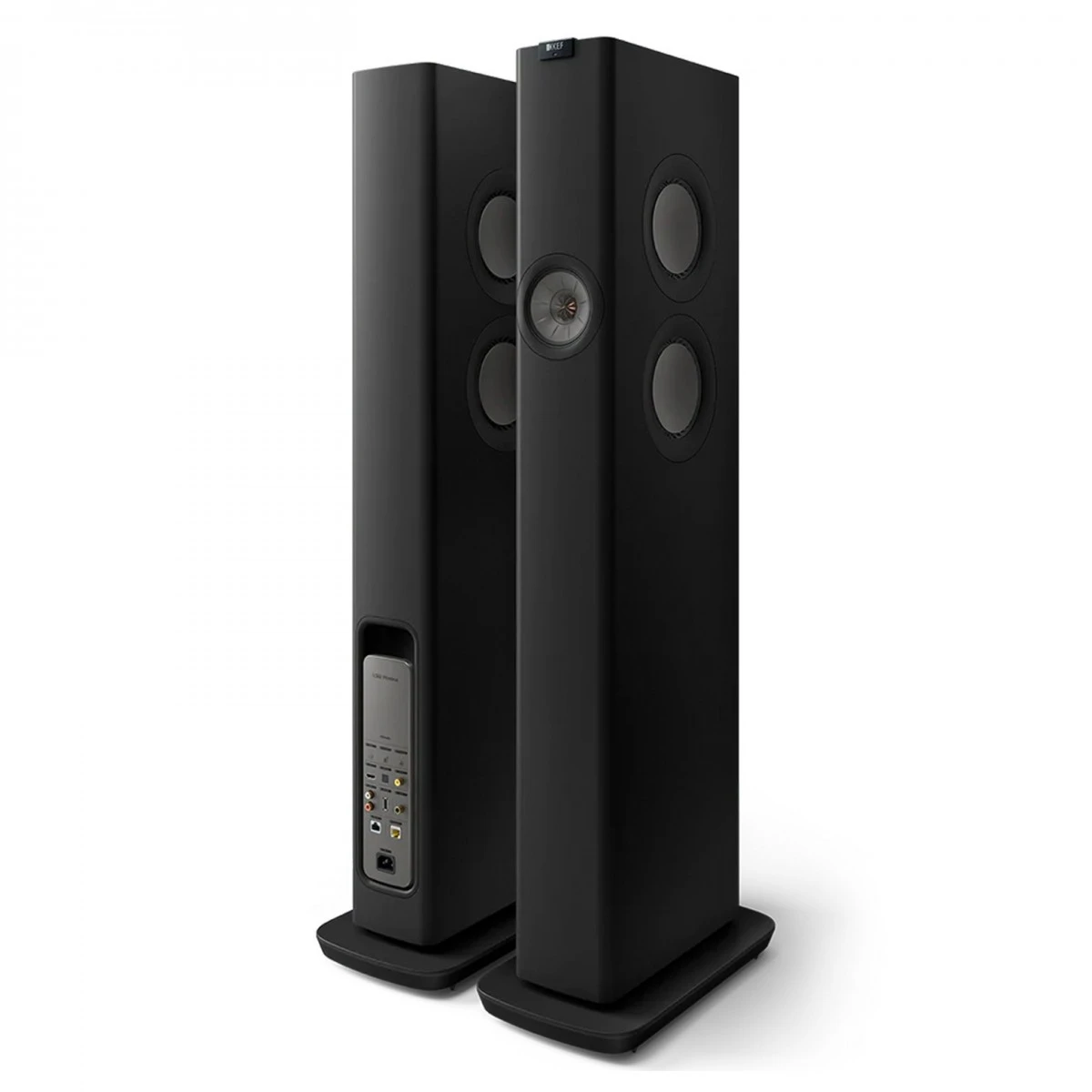 KEF LS60 Wireless Floorstanding Active Speakers (Pair), Carbon Black