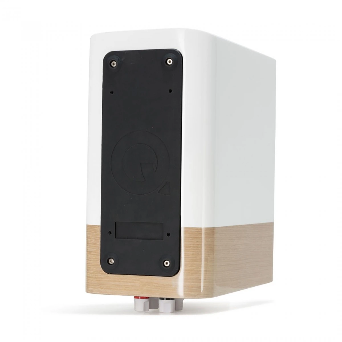 Q Acoustics Concept 300 Gloss White / Oak Bookshelf Speakers (Pair) W/ Tripod Speaker Stands - Image 3