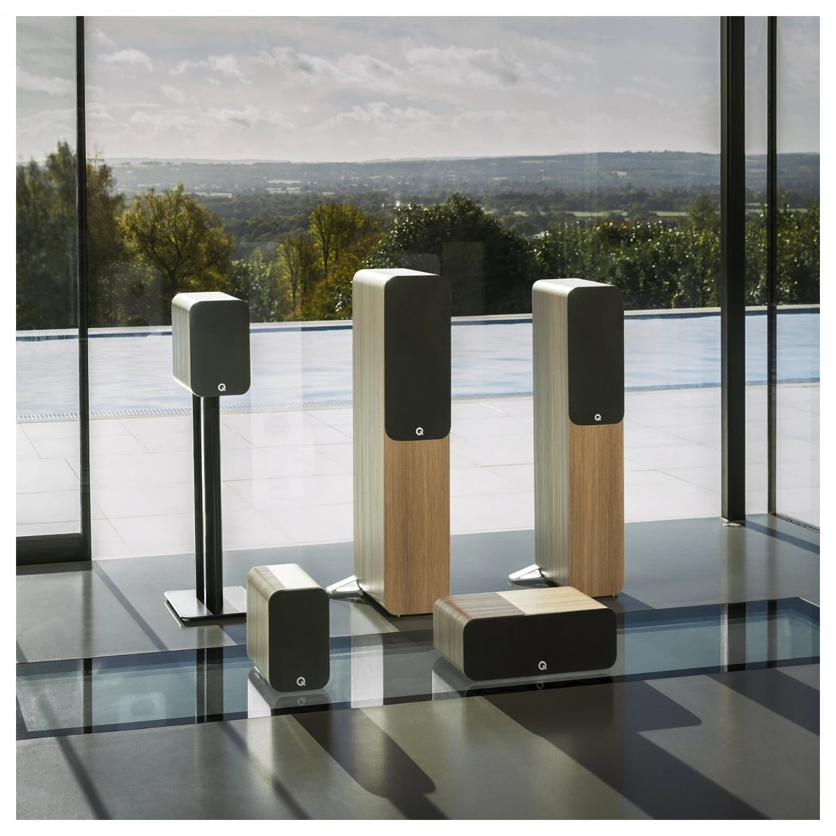 Q Acoustics Q 5040 Compact Floorstanding Speakers, Holme Oak (Pair) - Image 6